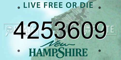 4253609 New Hampshire License Plate
