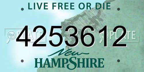 4253612 New Hampshire License Plate