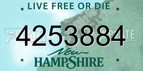 4253884 New Hampshire License Plate