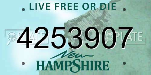 4253907 New Hampshire License Plate