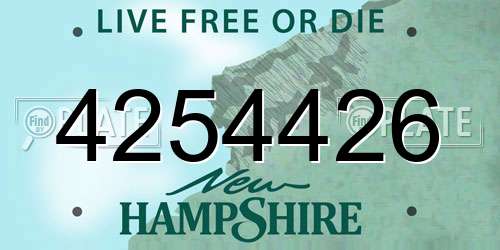 4254426 New Hampshire License Plate