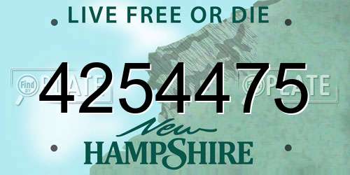 4254475 New Hampshire License Plate