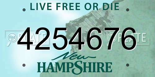 4254676 New Hampshire License Plate
