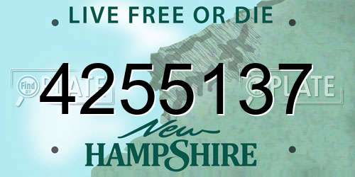 4255137 New Hampshire License Plate