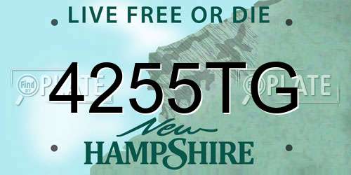 4255TG New Hampshire License Plate