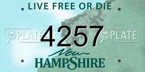 4257 New Hampshire License Plate