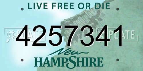 4257341 New Hampshire License Plate