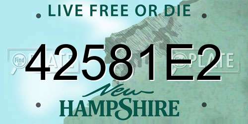 42581E2 New Hampshire License Plate