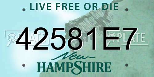 42581E7 New Hampshire License Plate