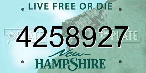 4258927 New Hampshire License Plate