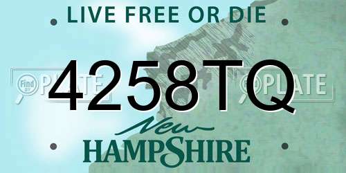 4258TQ New Hampshire License Plate