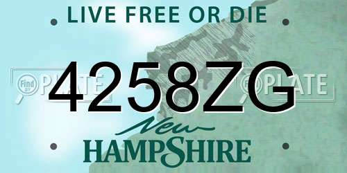 4258ZG New Hampshire License Plate