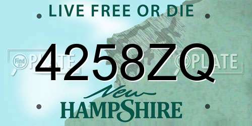 4258ZQ New Hampshire License Plate