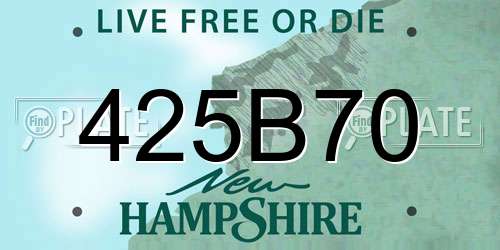 425B70 New Hampshire License Plate