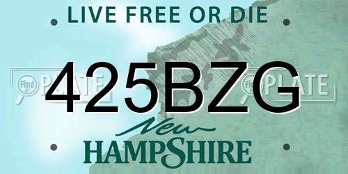 425BZG New Hampshire License Plate