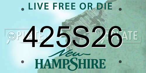 425S26 New Hampshire License Plate