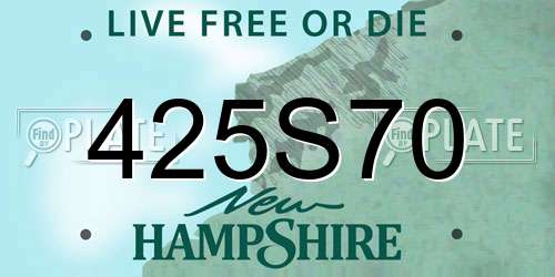 425S70 New Hampshire License Plate