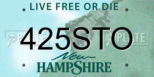 425STO New Hampshire License Plate