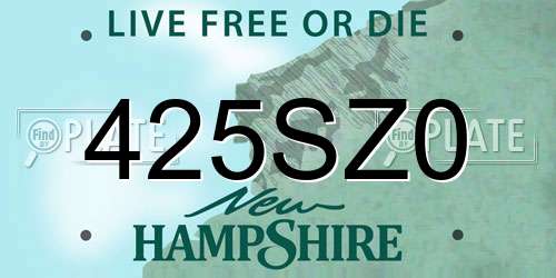 425SZ0 New Hampshire License Plate