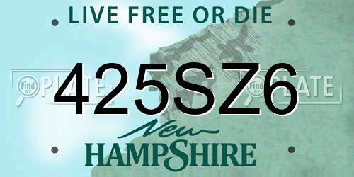 425SZ6 New Hampshire License Plate
