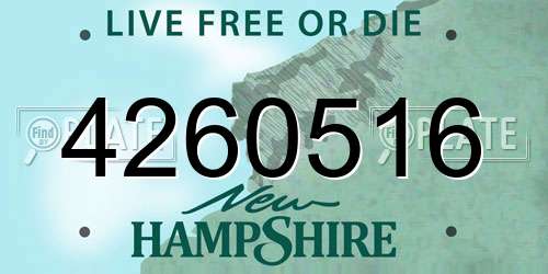 4260516 New Hampshire License Plate