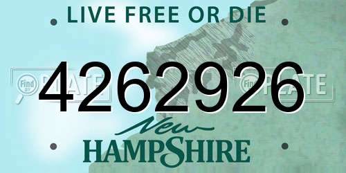 4262926 New Hampshire License Plate