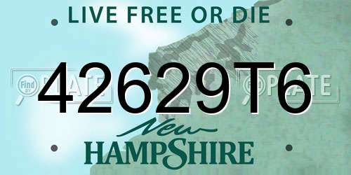 42629T6 New Hampshire License Plate