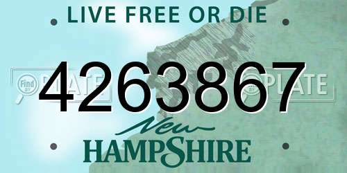 4263867 New Hampshire License Plate