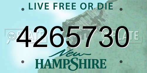 4265730 New Hampshire License Plate