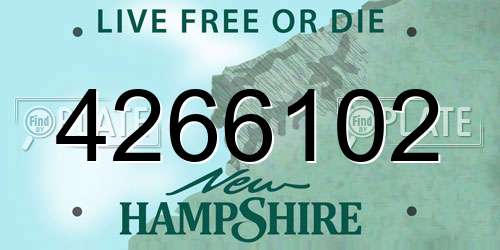 4266102 New Hampshire License Plate