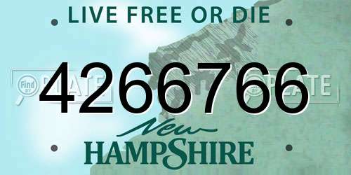 4266766 New Hampshire License Plate