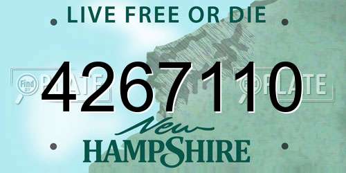 4267110 New Hampshire License Plate
