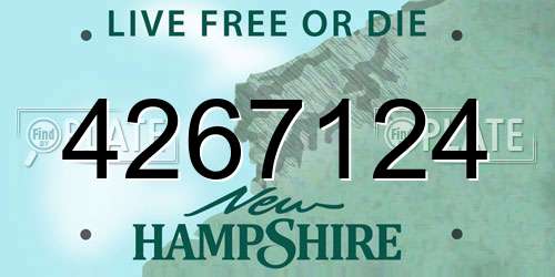 4267124 New Hampshire License Plate