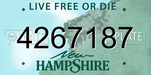 4267187 New Hampshire License Plate