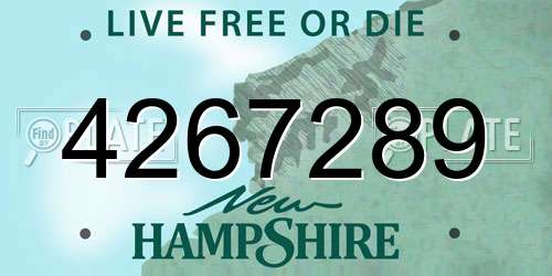 4267289 New Hampshire License Plate