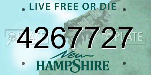 4267727 New Hampshire License Plate