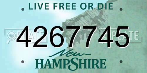 4267745 New Hampshire License Plate