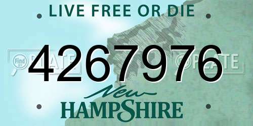 4267976 New Hampshire License Plate