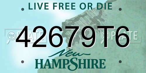 42679T6 New Hampshire License Plate