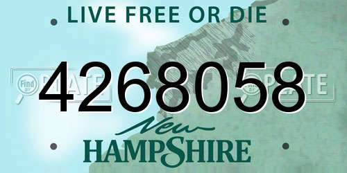 4268058 New Hampshire License Plate