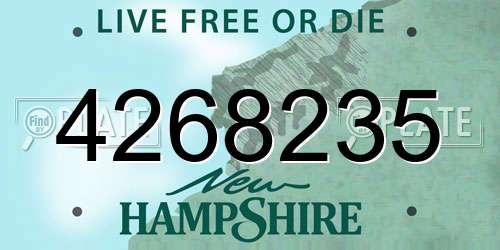 4268235 New Hampshire License Plate