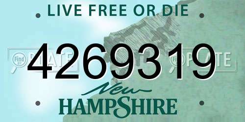 4269319 New Hampshire License Plate