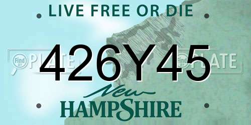 426Y45 New Hampshire License Plate