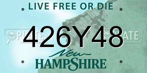 426Y48 New Hampshire License Plate