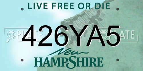 426YA5 New Hampshire License Plate