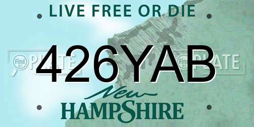 426YAB New Hampshire License Plate