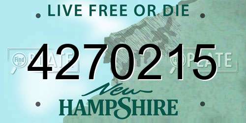4270215 New Hampshire License Plate