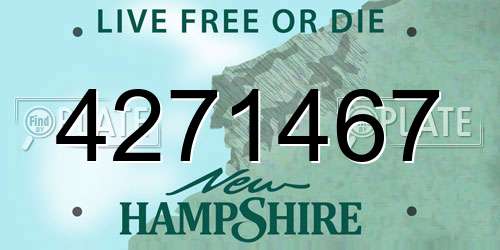 4271467 New Hampshire License Plate