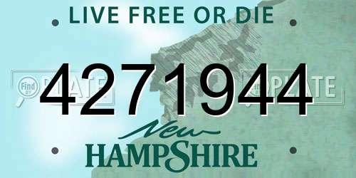 4271944 New Hampshire License Plate