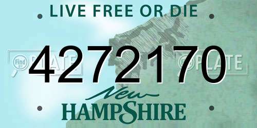 4272170 New Hampshire License Plate